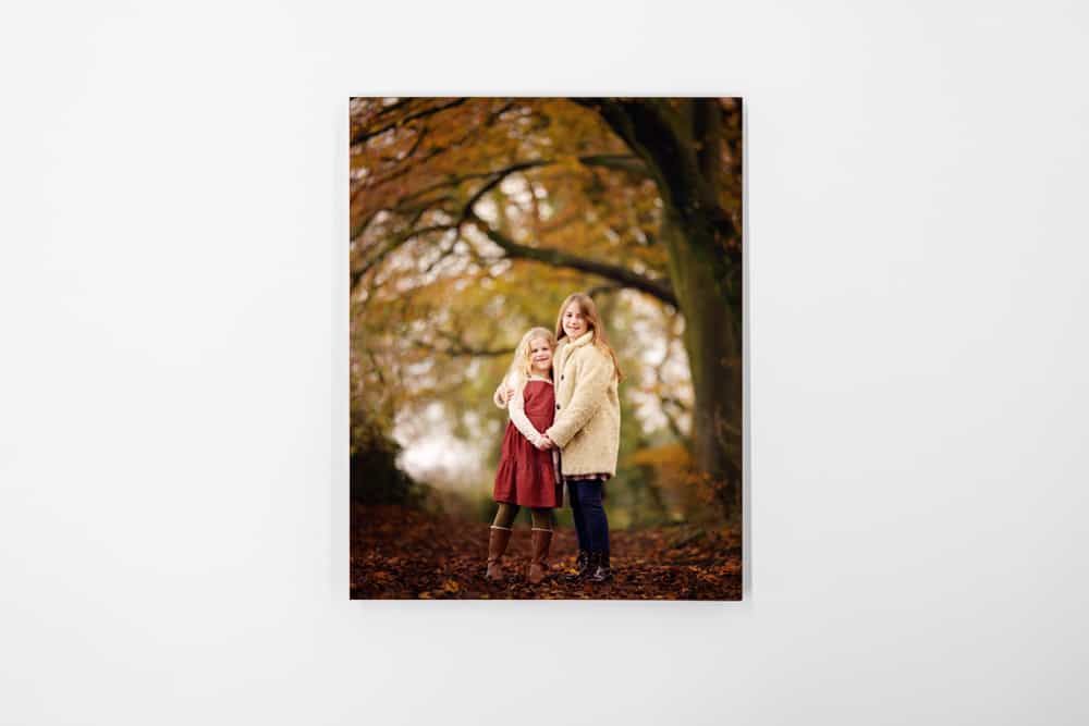 sisters in autumn woods