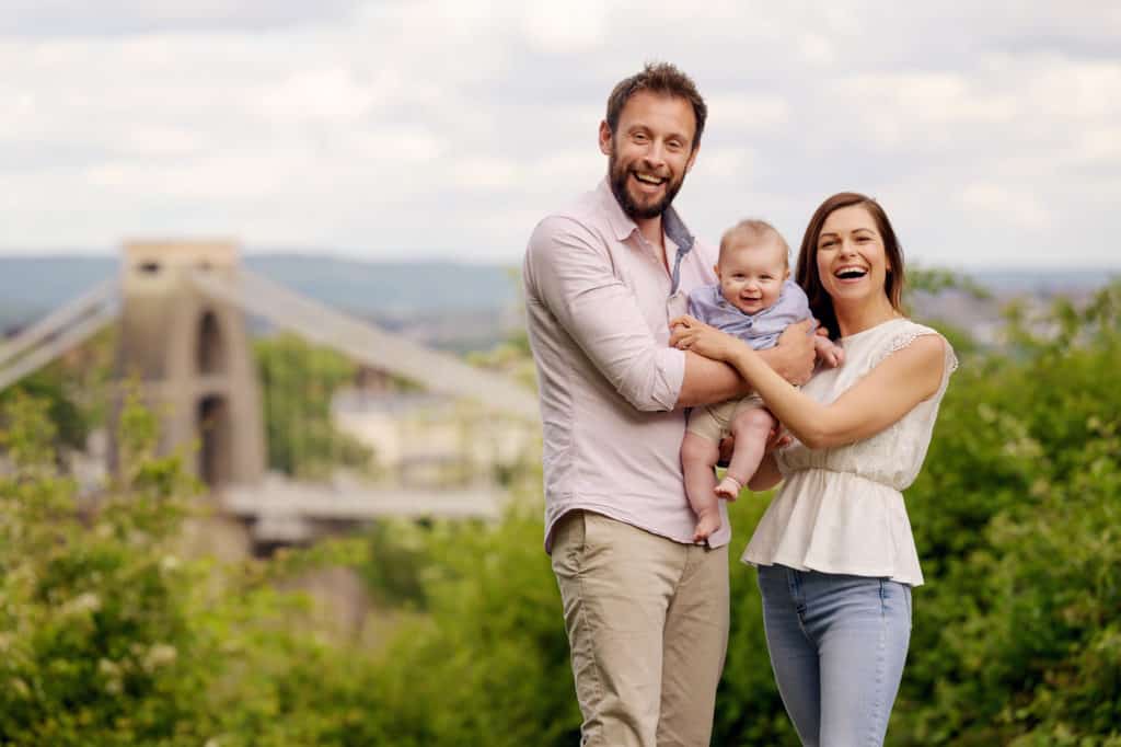 family photoshoot near Bristol suspension bridge